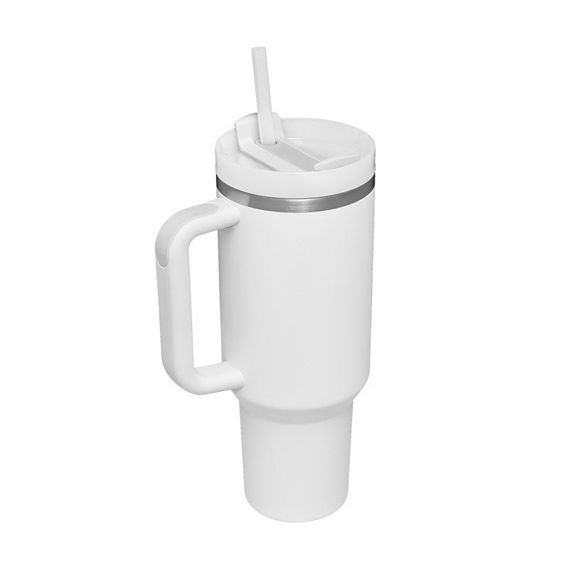40 Oz Insulated Stainless Steel Tumbler with Handle & Straw | Spill-Proof Vacuum Coffee Cup