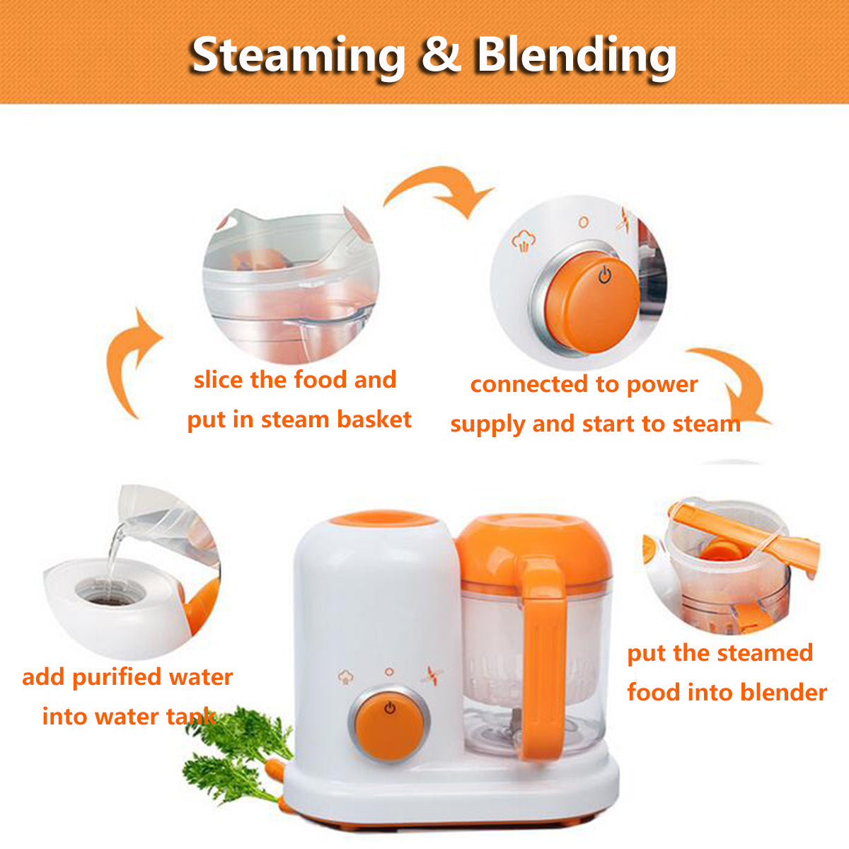Multi-function Baby Food Processor - Smart Milk Warmer & Cooking Blender for Infants