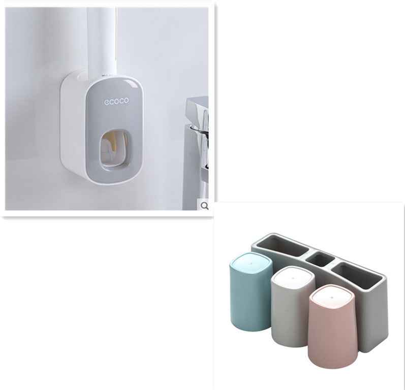 Wall Mounted Automatic Toothpaste Dispenser & Holder | Bathroom Accessories Set