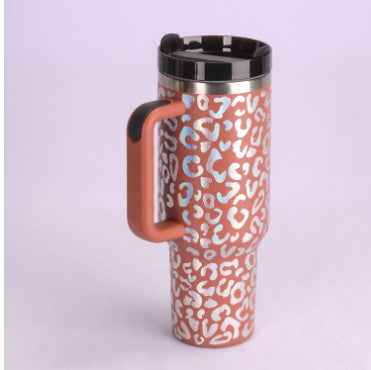 40 Oz Insulated Stainless Steel Tumbler with Handle & Straw | Spill-Proof Vacuum Coffee Cup
