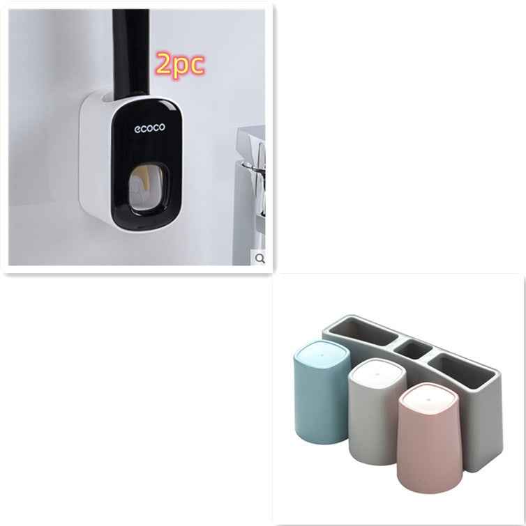 Wall Mounted Automatic Toothpaste Dispenser & Holder | Bathroom Accessories Set