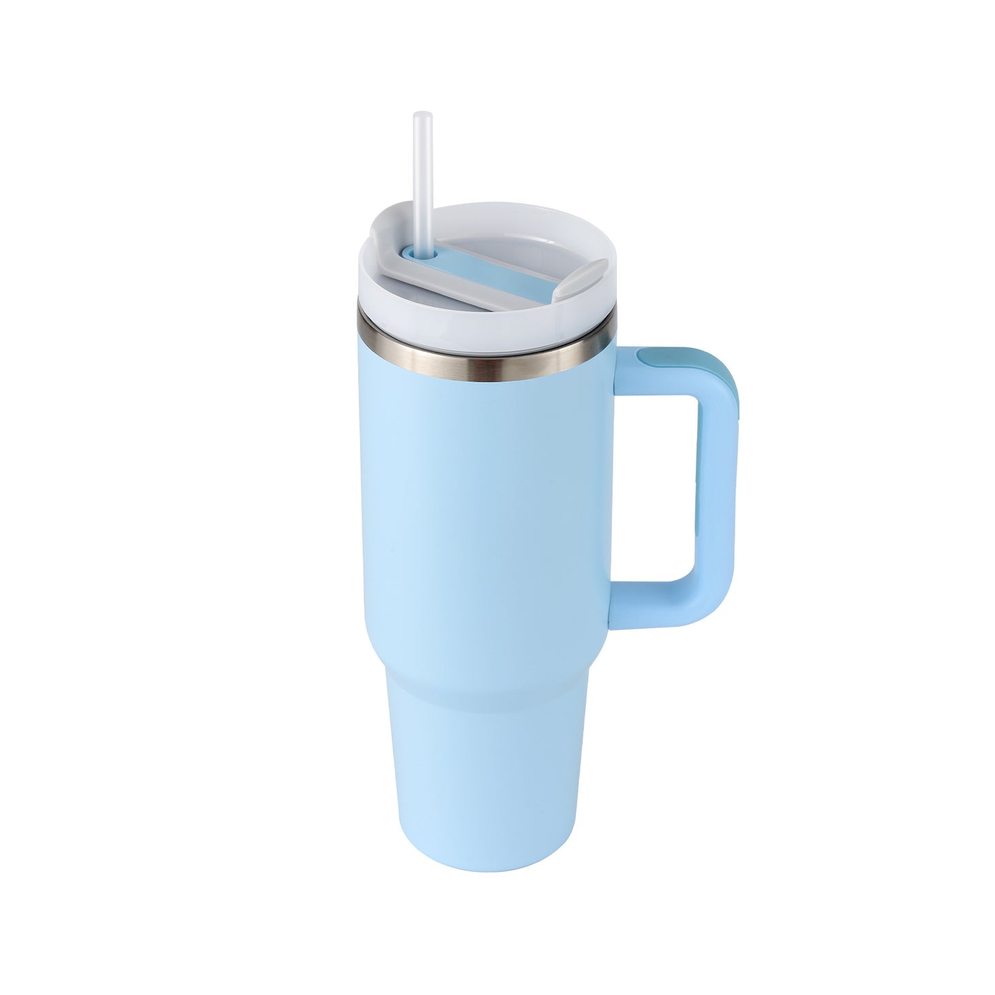 40 Oz Insulated Stainless Steel Tumbler with Handle & Straw | Spill-Proof Vacuum Coffee Cup
