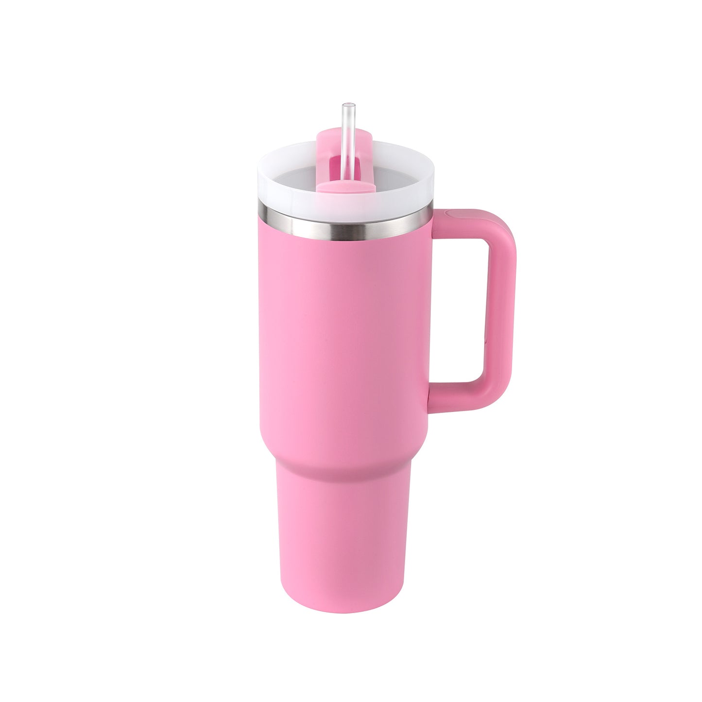 40 Oz Insulated Stainless Steel Tumbler with Handle & Straw | Spill-Proof Vacuum Coffee Cup