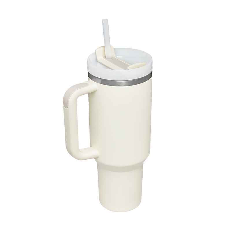 40 Oz Insulated Stainless Steel Tumbler with Handle & Straw | Spill-Proof Vacuum Coffee Cup