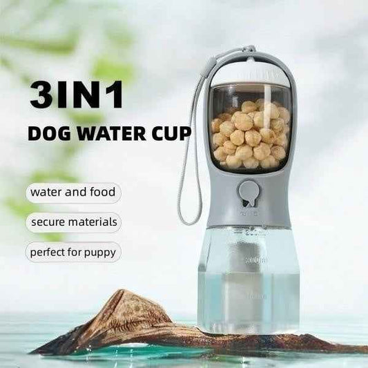 Portable 3-in-1 Dog Water, Food & Garbage Cup | Multi-functional Pet Travel Cup