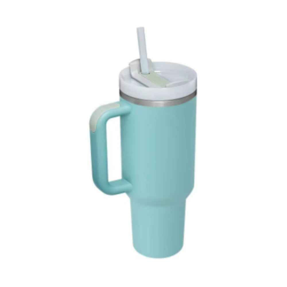 40 Oz Insulated Stainless Steel Tumbler with Handle & Straw | Spill-Proof Vacuum Coffee Cup
