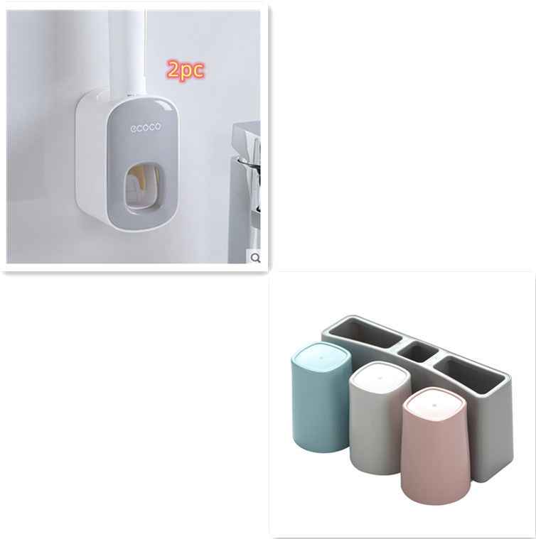 Wall Mounted Automatic Toothpaste Dispenser & Holder | Bathroom Accessories Set
