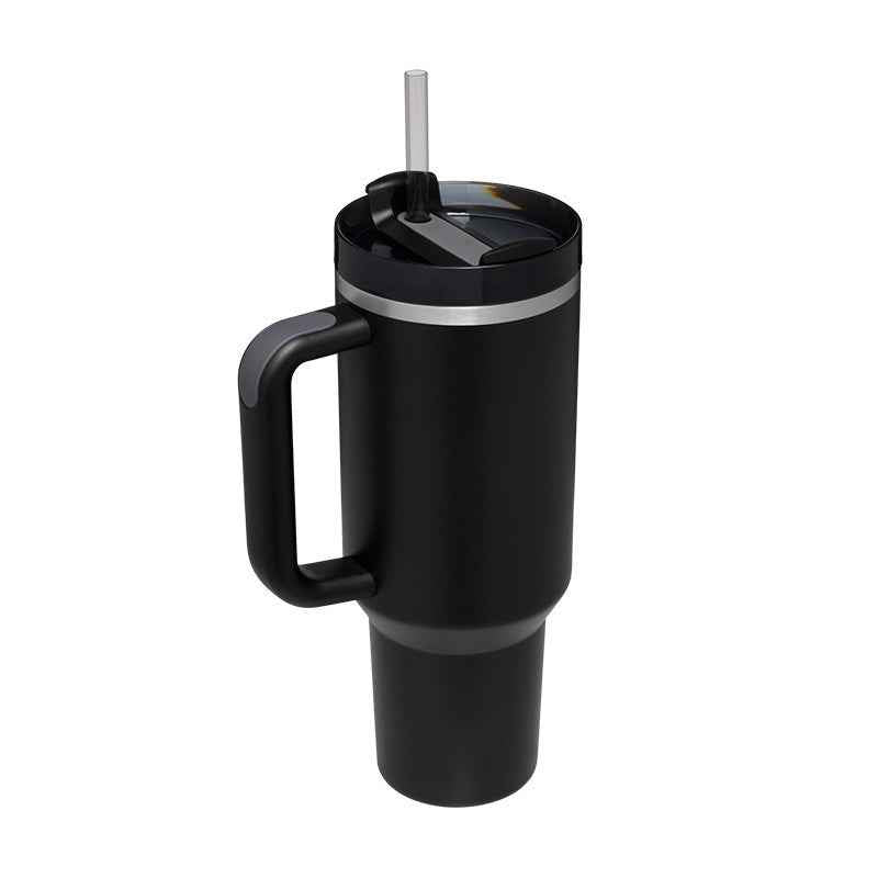 40 Oz Insulated Stainless Steel Tumbler with Handle & Straw | Spill-Proof Vacuum Coffee Cup