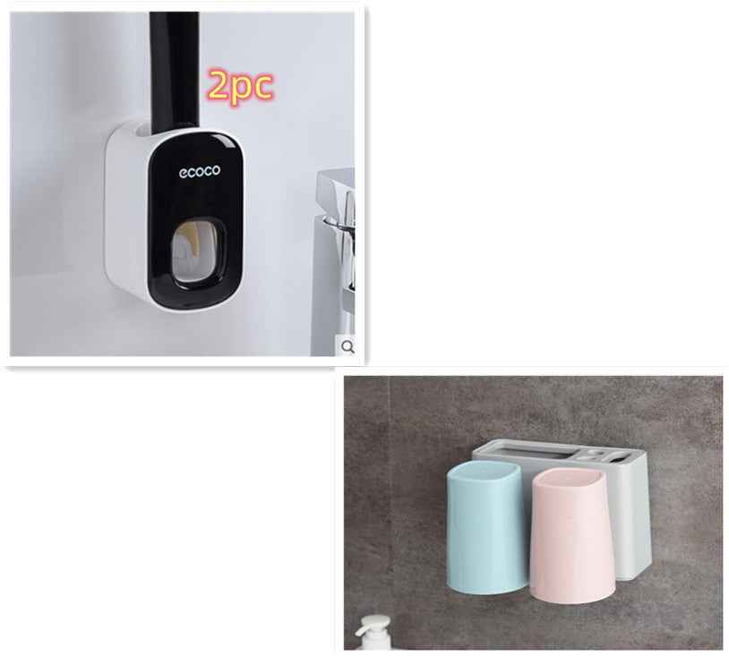 Wall Mounted Automatic Toothpaste Dispenser & Holder | Bathroom Accessories Set