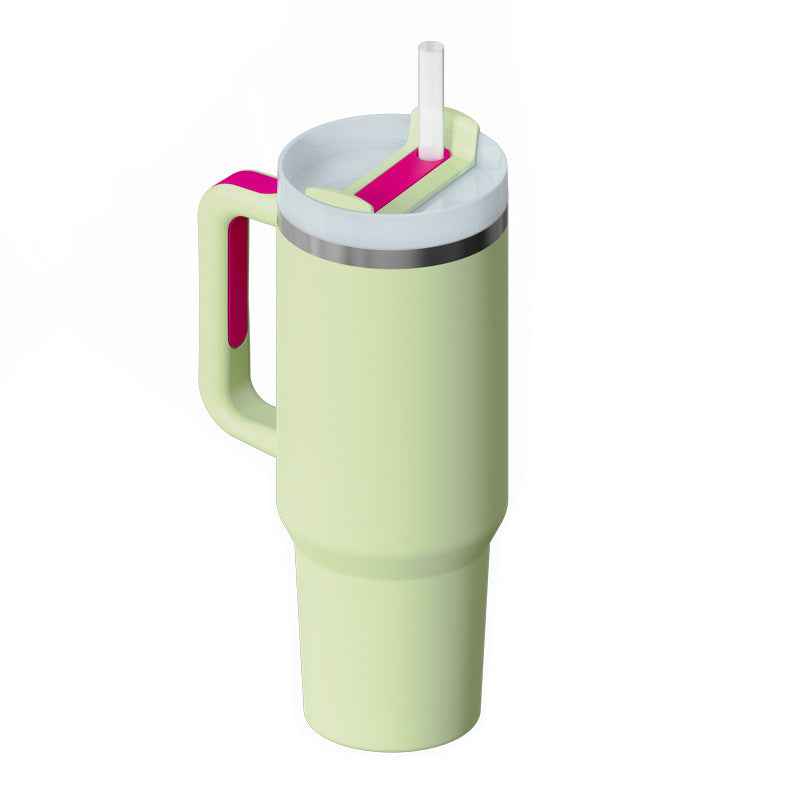 40 Oz Insulated Stainless Steel Tumbler with Handle & Straw | Spill-Proof Vacuum Coffee Cup