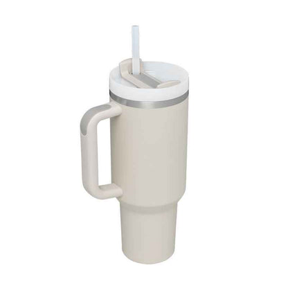 40 Oz Insulated Stainless Steel Tumbler with Handle & Straw | Spill-Proof Vacuum Coffee Cup