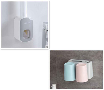 Wall Mounted Automatic Toothpaste Dispenser & Holder | Bathroom Accessories Set