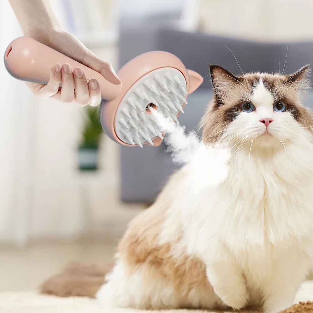 Multifunctional Rechargeable Cat & Dog Grooming Brush with Mist | Self-Cleaning Slicker Brush