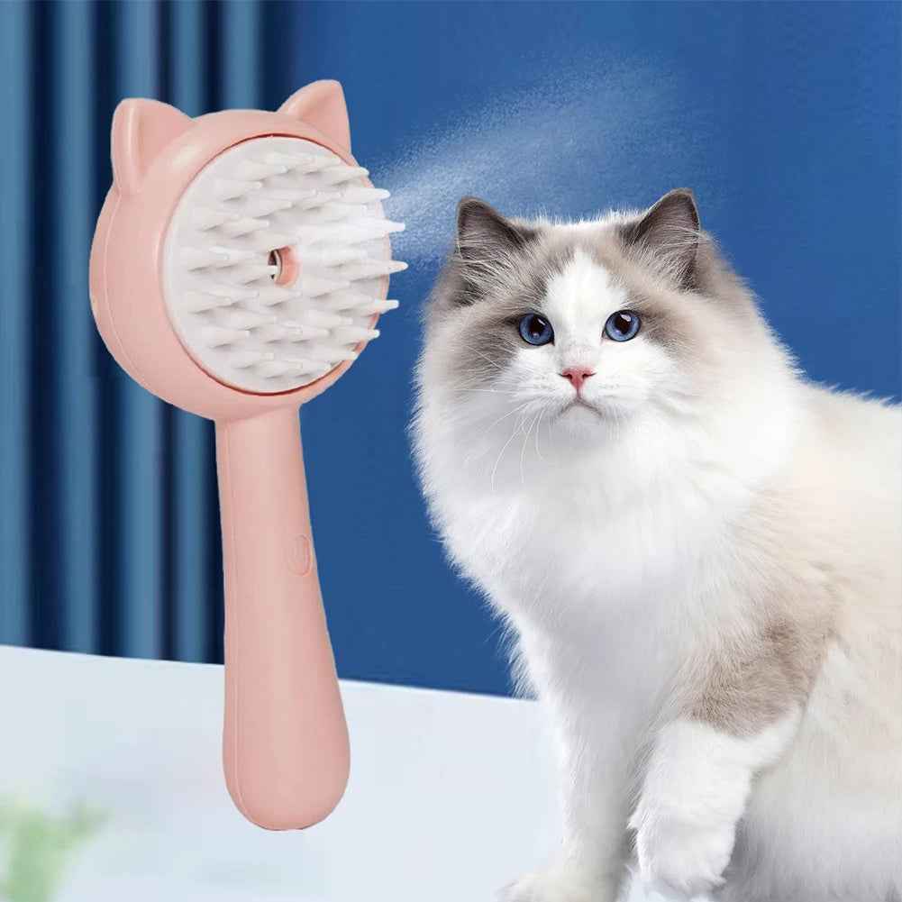 Multifunctional Rechargeable Cat & Dog Grooming Brush with Mist | Self-Cleaning Slicker Brush