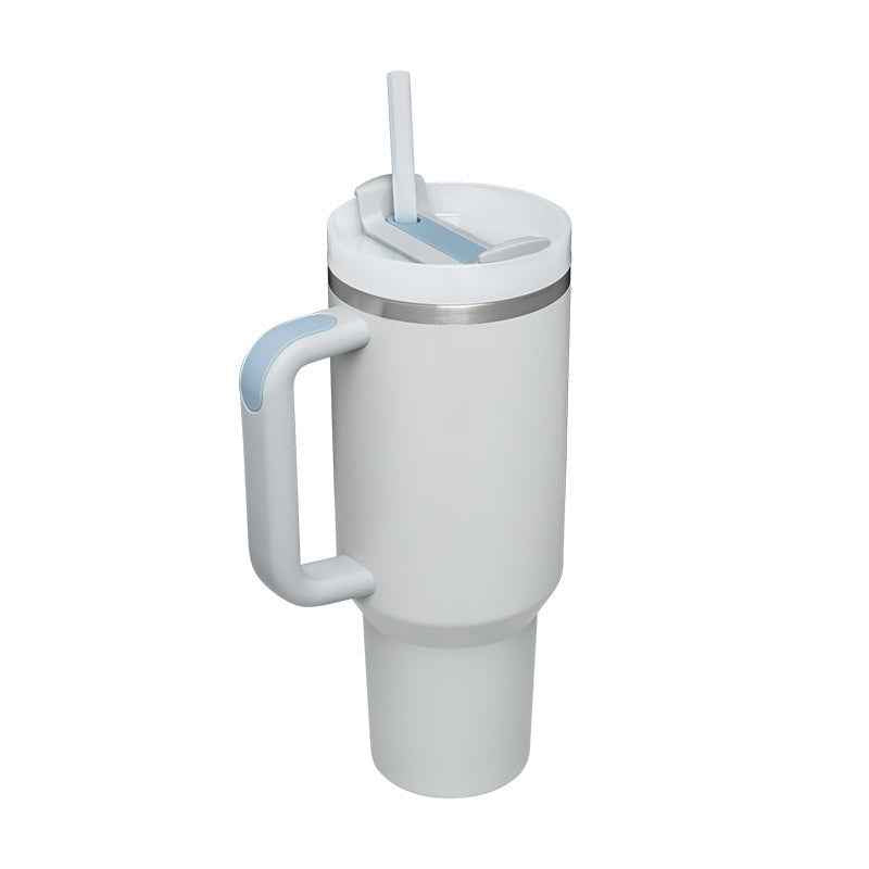 40 Oz Insulated Stainless Steel Tumbler with Handle & Straw | Spill-Proof Vacuum Coffee Cup