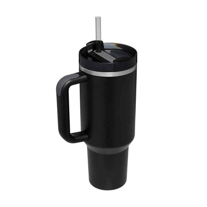 40 Oz Insulated Stainless Steel Tumbler with Handle & Straw | Spill-Proof Vacuum Coffee Cup