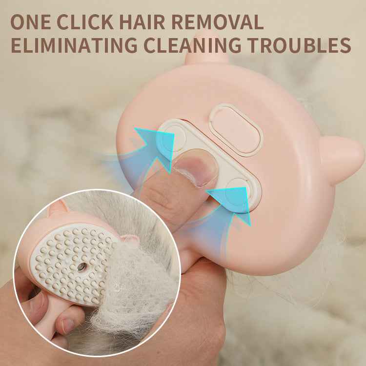Multifunctional Rechargeable Cat & Dog Grooming Brush with Mist | Self-Cleaning Slicker Brush