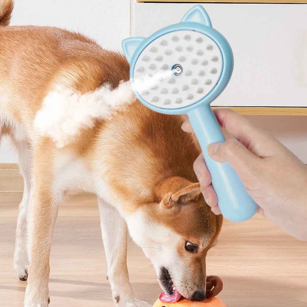 Multifunctional Rechargeable Cat & Dog Grooming Brush with Mist | Self-Cleaning Slicker Brush