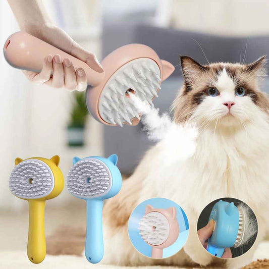 Multifunctional Rechargeable Cat & Dog Grooming Brush with Mist | Self-Cleaning Slicker Brush