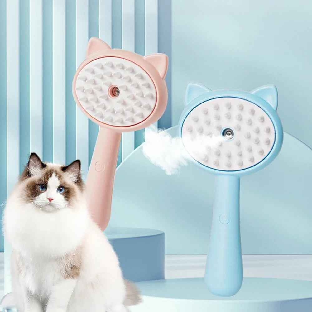 Multifunctional Rechargeable Cat & Dog Grooming Brush with Mist | Self-Cleaning Slicker Brush